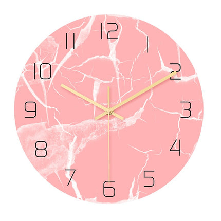 Zweifarbige Wanduhr Skandi Marmor-Optik