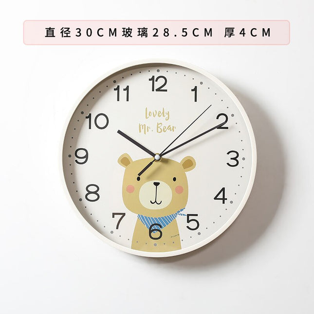 Süße Kinder Wanduhr mit Hasenmotiv
