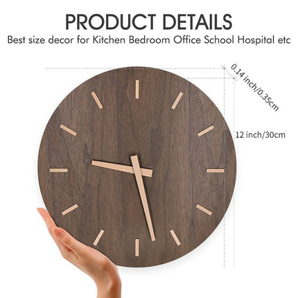 Leise Wanduhr aus Holz modern