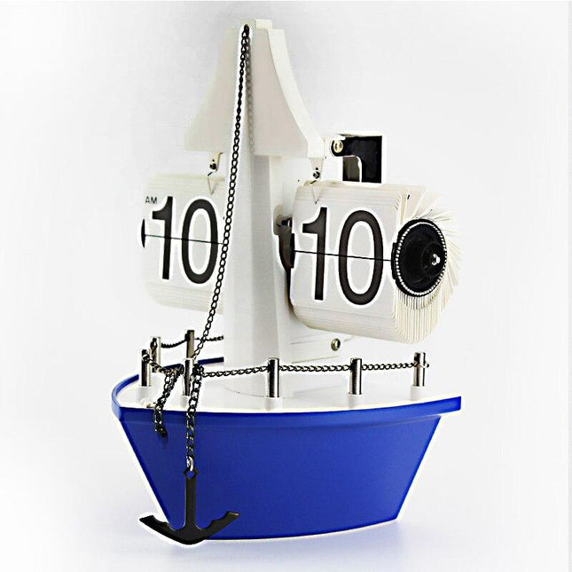 Tischuhr Flip-Uhr im Segelboot Design