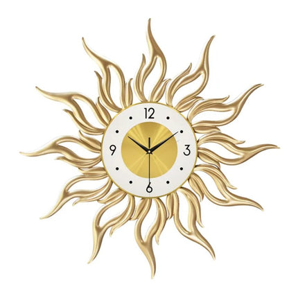 Design Wanduhr Sonne goldfarben modern