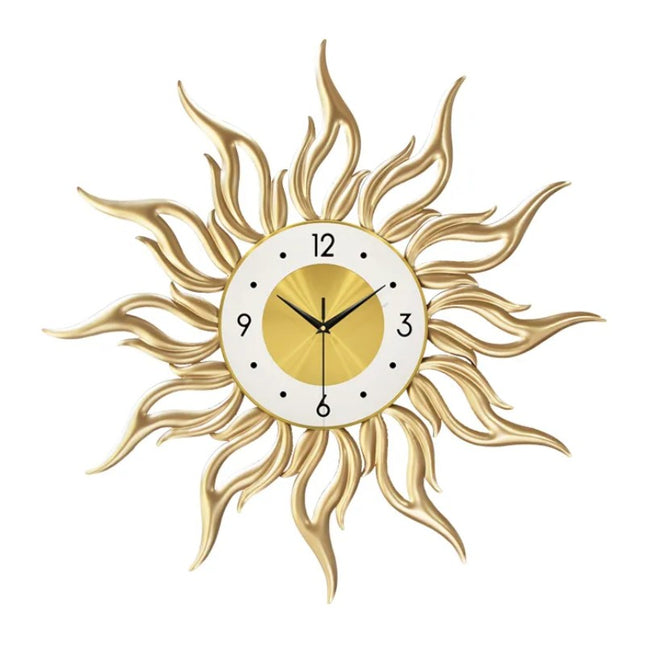 Design Wanduhr Sonne goldfarben modern