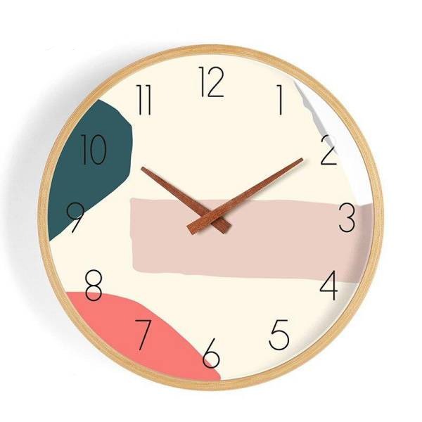 Kreative Wanduhr Holz abstraktes Design
