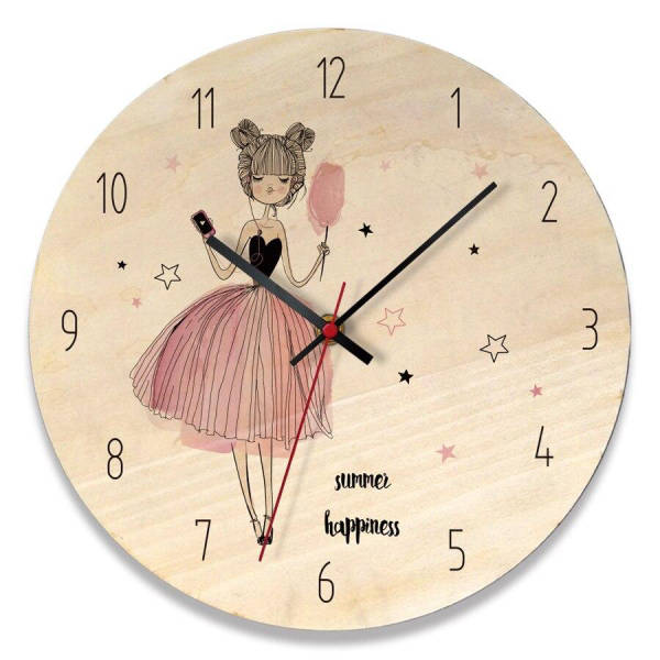 Wanduhr für Mädchenzimmer Ballerina Design