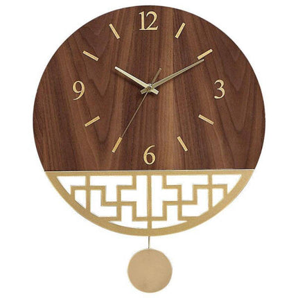 Japanische Design Wanduhr Holz mit Pendel