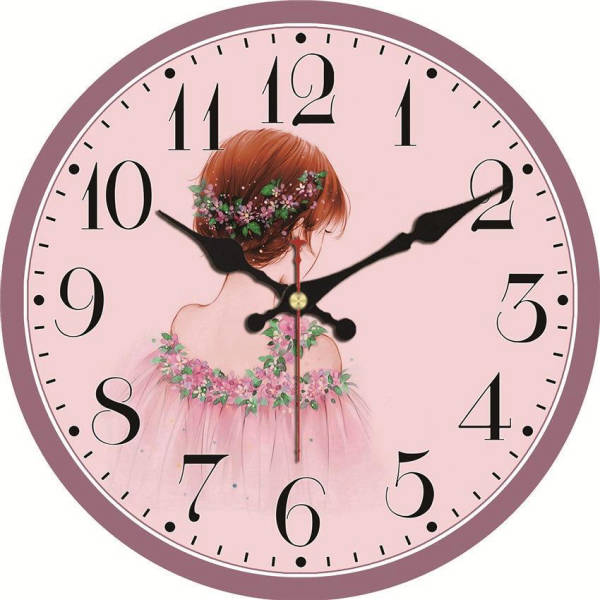 Rosa Wanduhr für Mädchenzimmer romantisches Design