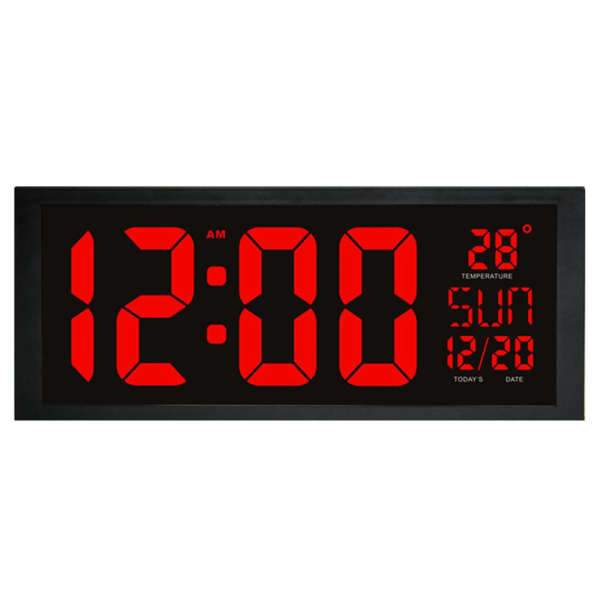 Große kabellose LED Digital-Wanduhr