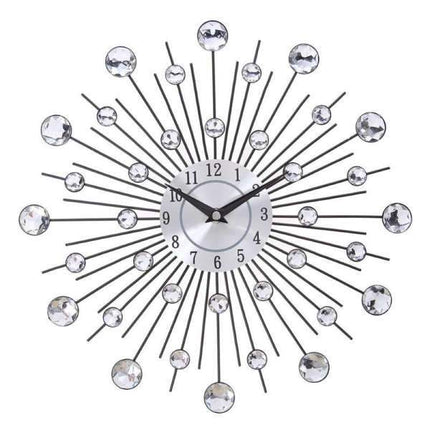 Wanduhr Sonne mit funkelnden Kristallen