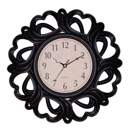 Dekorative Wanduhr im Barock Stil Schwarz