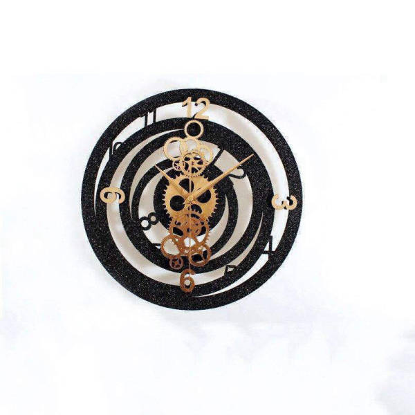 Wanduhr mit sichtbarem Uhrwerk Spiral Design