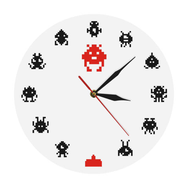 Retro Videospiel Wanduhr Pixel Design