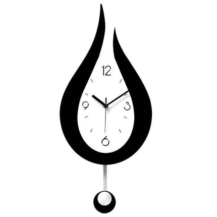 Design Wanduhr Tropfenform mit Pendel
