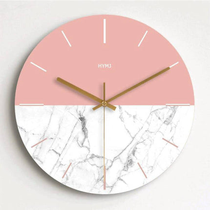 Runde Wanduhr Marmor und Glitzer