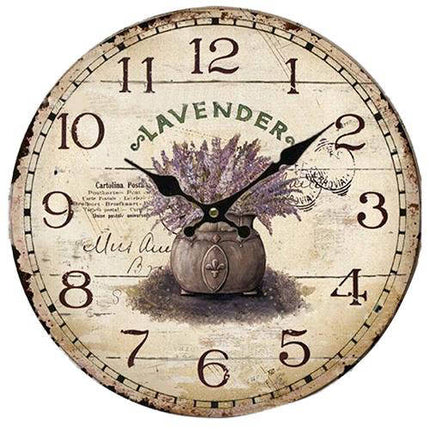 Wanduhr im Landhausstil mit Lavendel