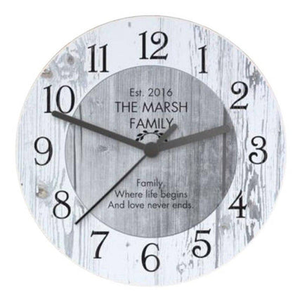 Wanduhr im Shabby-Chic Familien-Design