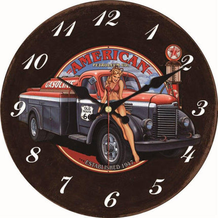 USA Retro Wanduhr Pin-Up Design