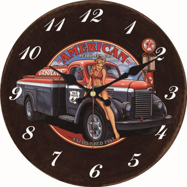 USA Retro Wanduhr Pin-Up Design