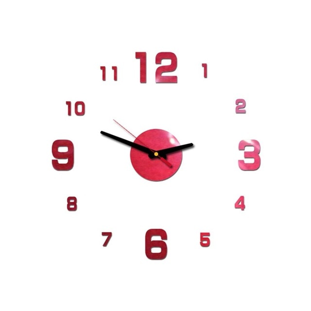 Moderne 3D Wanduhr zum Kleben Spiegeleffekt