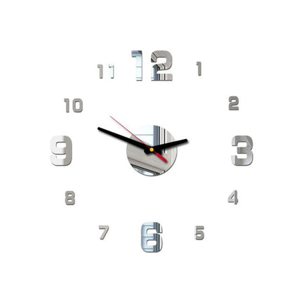 Moderne 3D Wanduhr zum Kleben Spiegeleffekt