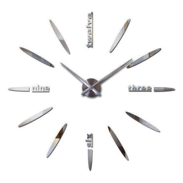 Rahmenlose Design Wanduhr mit Wörtern