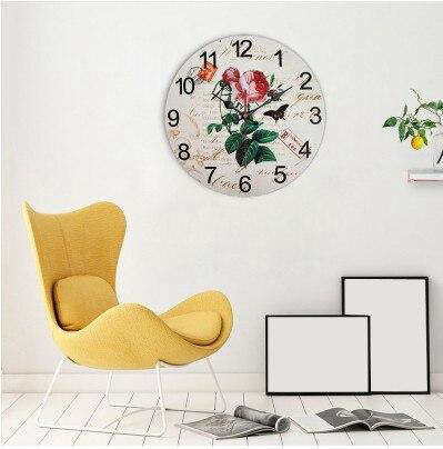 Romantische Wanduhr Shabby Chic mit Rosen