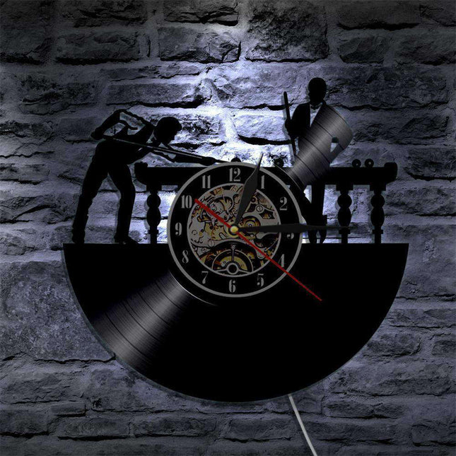 LED Wanduhr Schallplatte Billard Retro