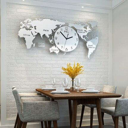 XXL Wandtattoo Uhr mit Weltkarte