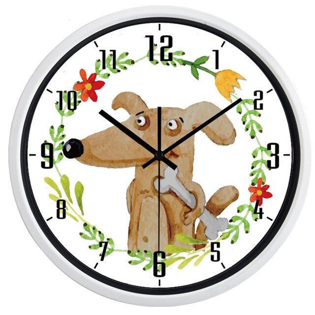 Wanduhr für Kinderzimmer mit Mops-Motiv