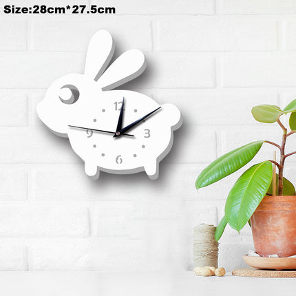 Weiße Kinder Wanduhr in Raketen-Form