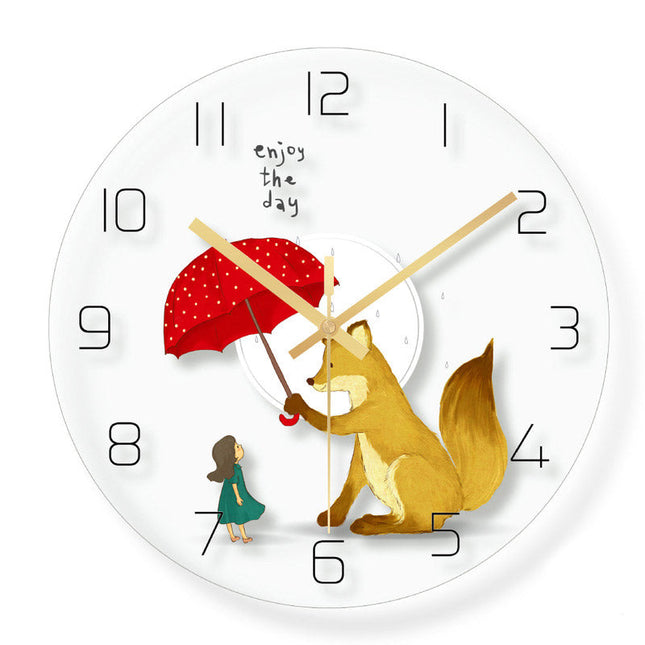 Lustige Kinderzimmer Wanduhr mit Fuchs