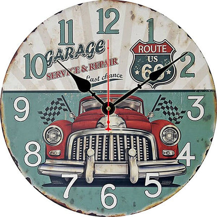 Bunte Vintage Wanduhr im Pariser Bistro-Stil