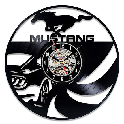 Mustang Auto Schallplattenuhr für Autofans Geschenk