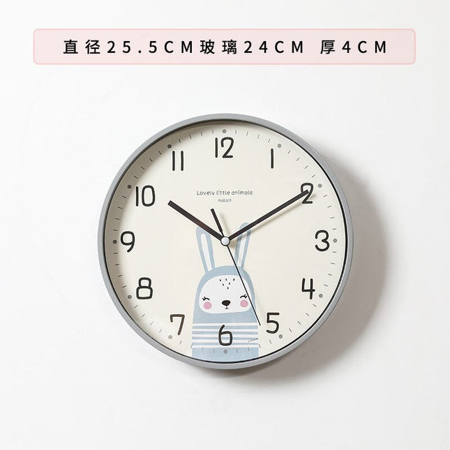 Süße Kinder Wanduhr mit Hasenmotiv