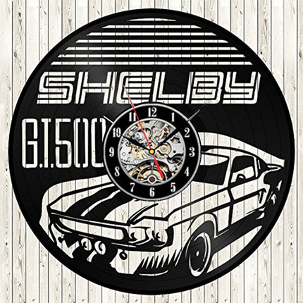 Mustang Auto Schallplattenuhr für Autofans Geschenk