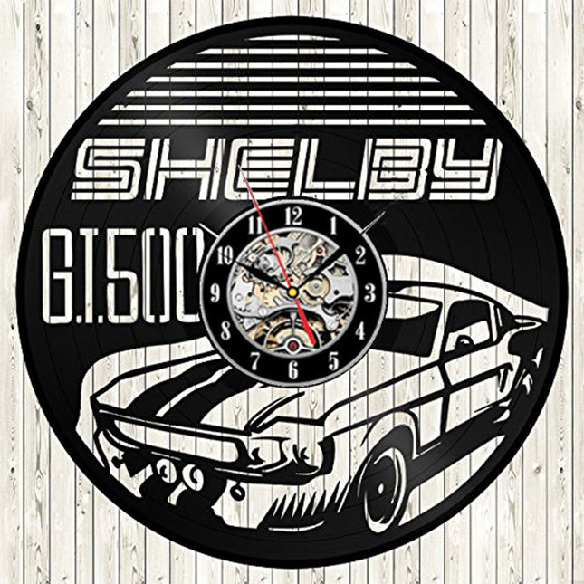 Mustang Auto Schallplattenuhr für Autofans Geschenk