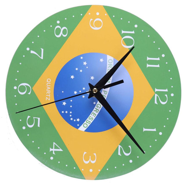 Wanduhr Design Spanien Flagge für Fans