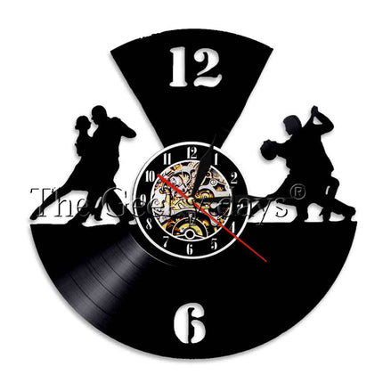 Schallplattenuhr mit Tango Tänzer Motiv