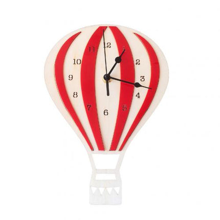 Wanduhr Heißluftballon Holz fürs Kinderzimmer