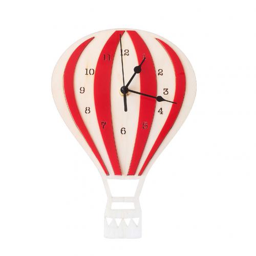 Wanduhr Heißluftballon Holz fürs Kinderzimmer