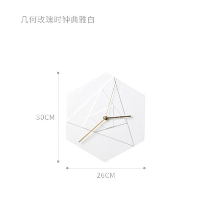 Sechseckige Wanduhr modernes geometrisches Design