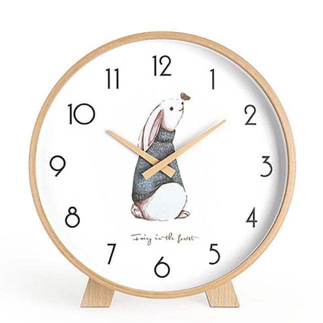 Minimalistische Tischuhr aus hellem Holz