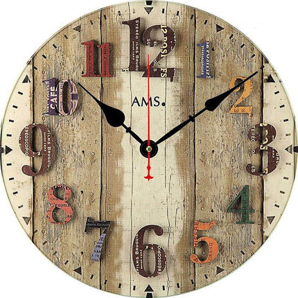 Bunte Vintage Wanduhr im Pariser Bistro-Stil