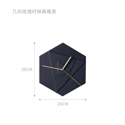 Sechseckige Wanduhr modernes geometrisches Design