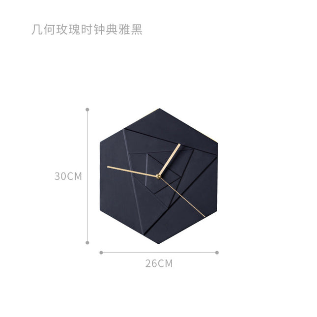 Sechseckige Wanduhr modernes geometrisches Design