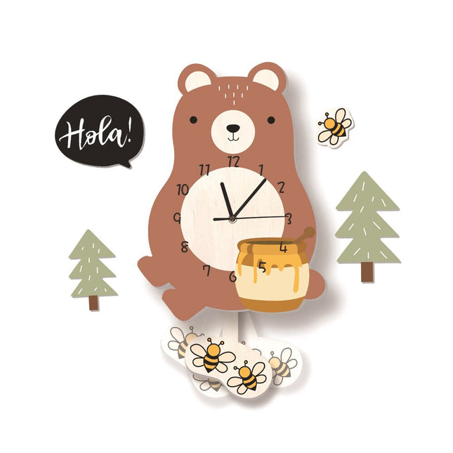 Kinder Wanduhr in Flamingo-Form