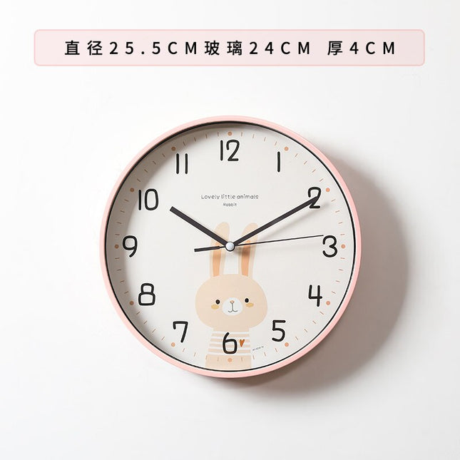 Süße Kinder Wanduhr mit Hasenmotiv