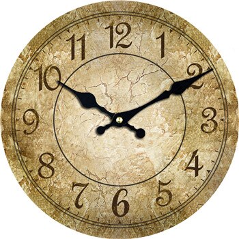 Runde Wanduhr im rostigen Used-Look