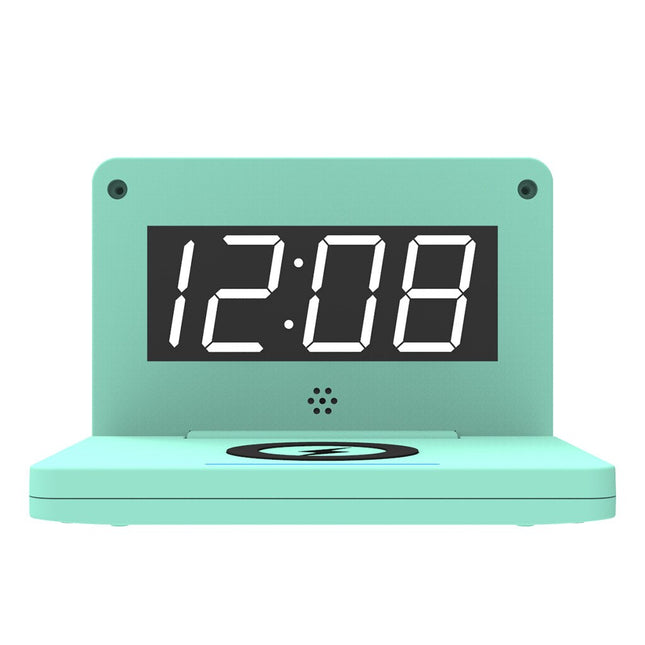 Moderner Digitalwecker mit kabelloser Ladestation