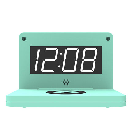 Moderner Digitalwecker mit kabelloser Ladestation
