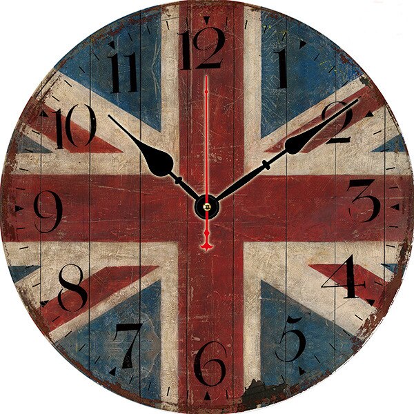 Bunte Vintage Wanduhr im Pariser Bistro-Stil